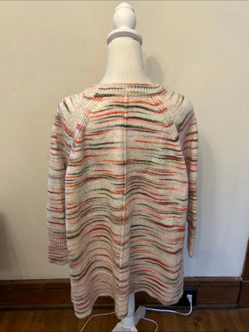 Lou & Grey Cozy Multicolor Striped Crewneck Sweater - White Base Size XS/S EUC